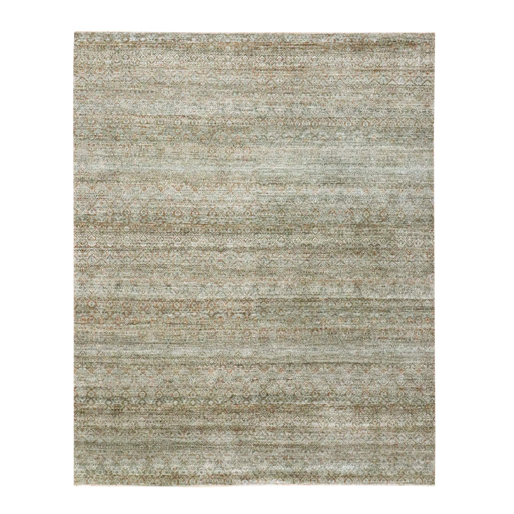 8'x10' Caramel Brown, Kohinoor Herat Pattern, Small Geometric Repetitive Diamond Design, Soft Wool, Tone on Tone, Hand Knotted, Oriental Rug 